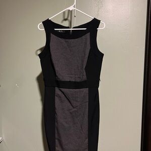 Calvin Klein Black and Gray Midi Dress